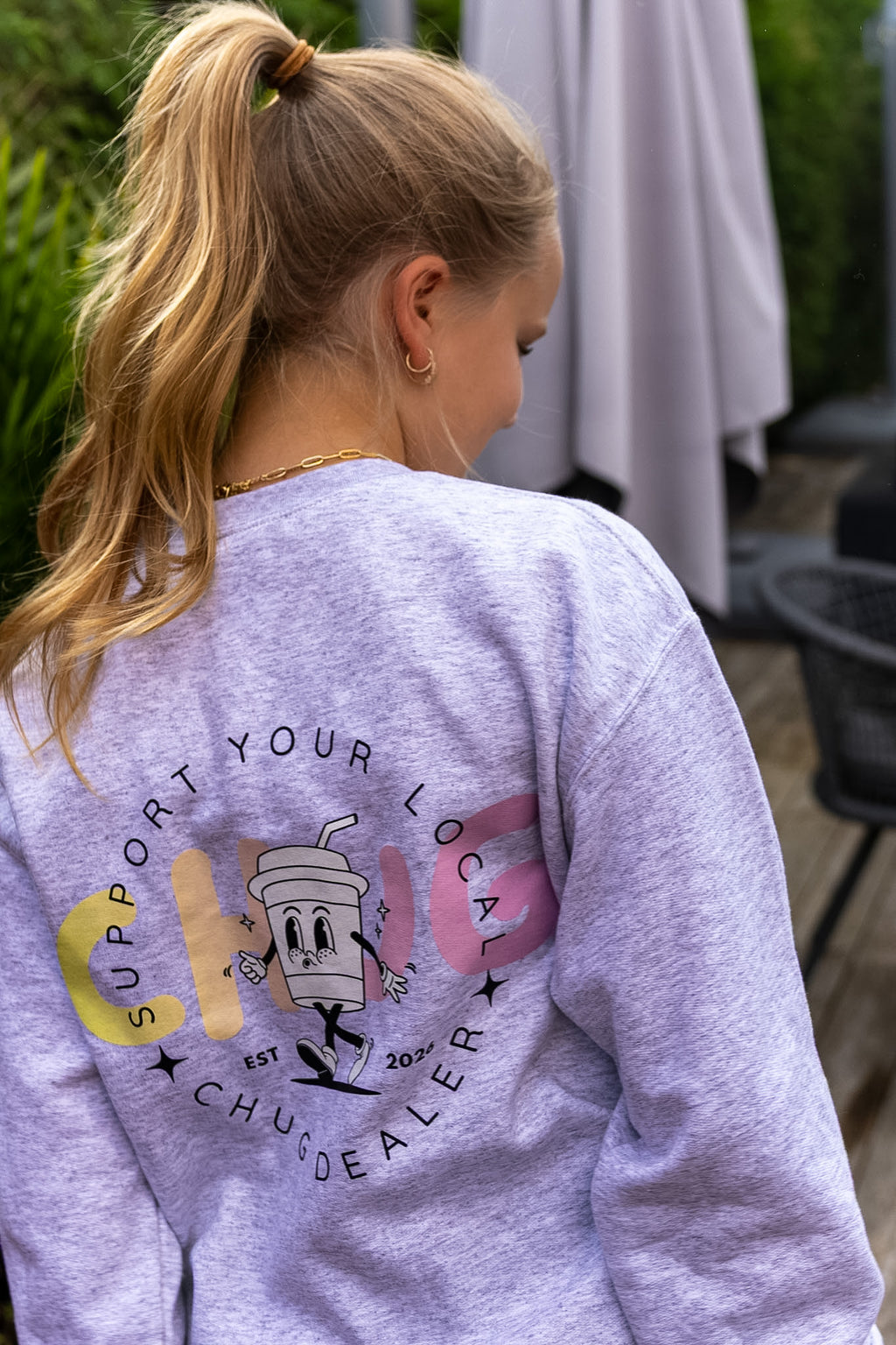 Support Your Local Chug Dealer Crewneck